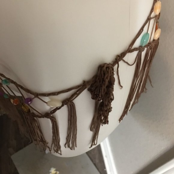 Hand Beaded Hip Scarf - Beach Wrap, Over Jeans Handmade Dr4 - Picture 7 of 7